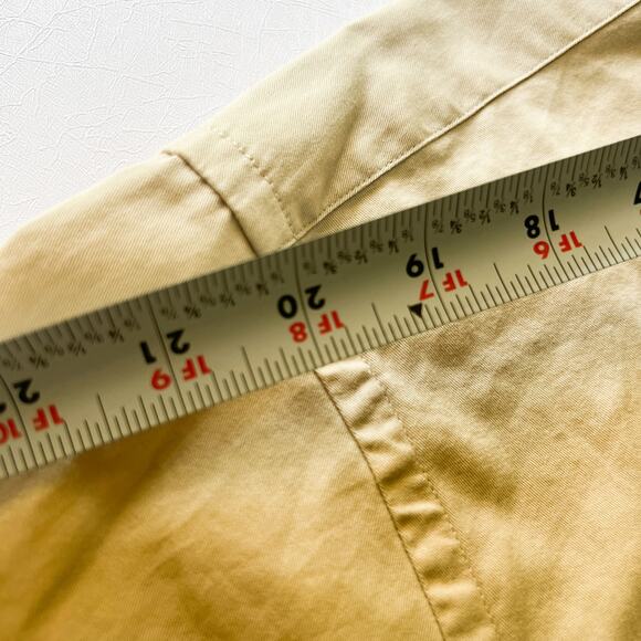 VTG Tommy Hilfiger Tan Longsleeve Button Down 100 Cotton Suede Collar Trim L - Picture 10 of 11